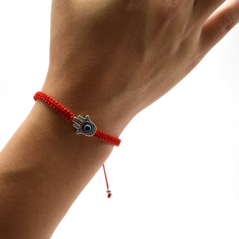 Omonic MAYMIIÂ·HOME 6 pcs Lucky Hamsa Red String Line Kabbalah Bracelets Bracelet Bangle Braided String Cord and Rotating Evil Eye Hamsa Hand - Jewish Amulet Pendant Jewelry for Success and Lucky - Image 3